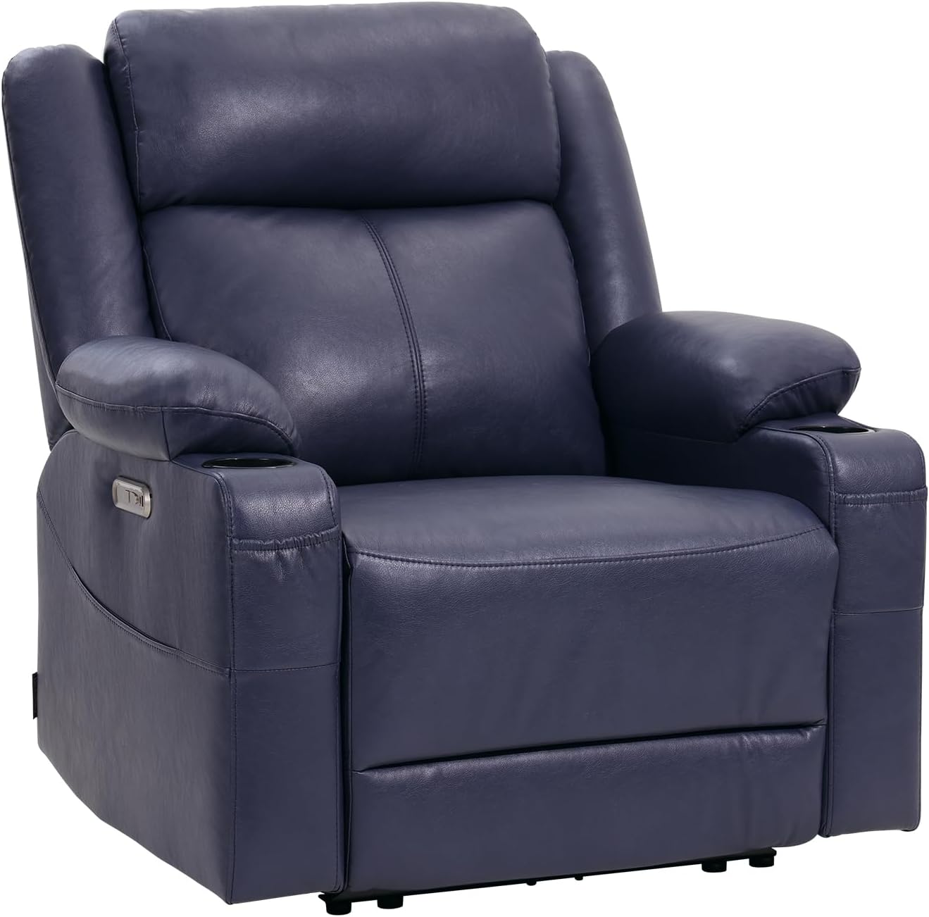 EONIX Wide Power Wall Hugger Recliner Chair for Small Space, Real Zero Clearance Power Recliner for RV, Living Room, Bedroom, 400lbs Heavy Duty, SXXY012992, Navy Blue