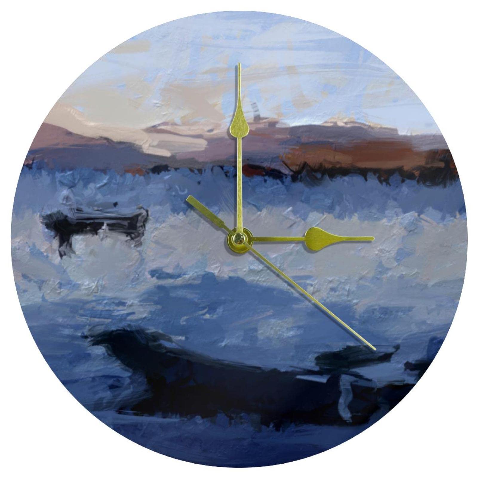 Horloge murale silencieuse sans tic-tac acrylique marine