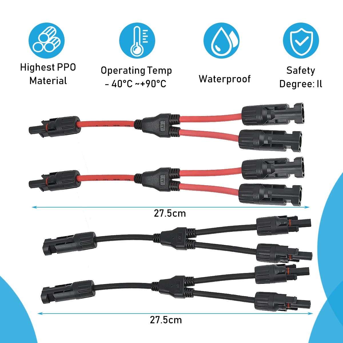 Connettori A Y Per Pannelli Solari DODUOS - 2 Coppie MMF/FFM Per Collegamenti Paralleli - Foto 8