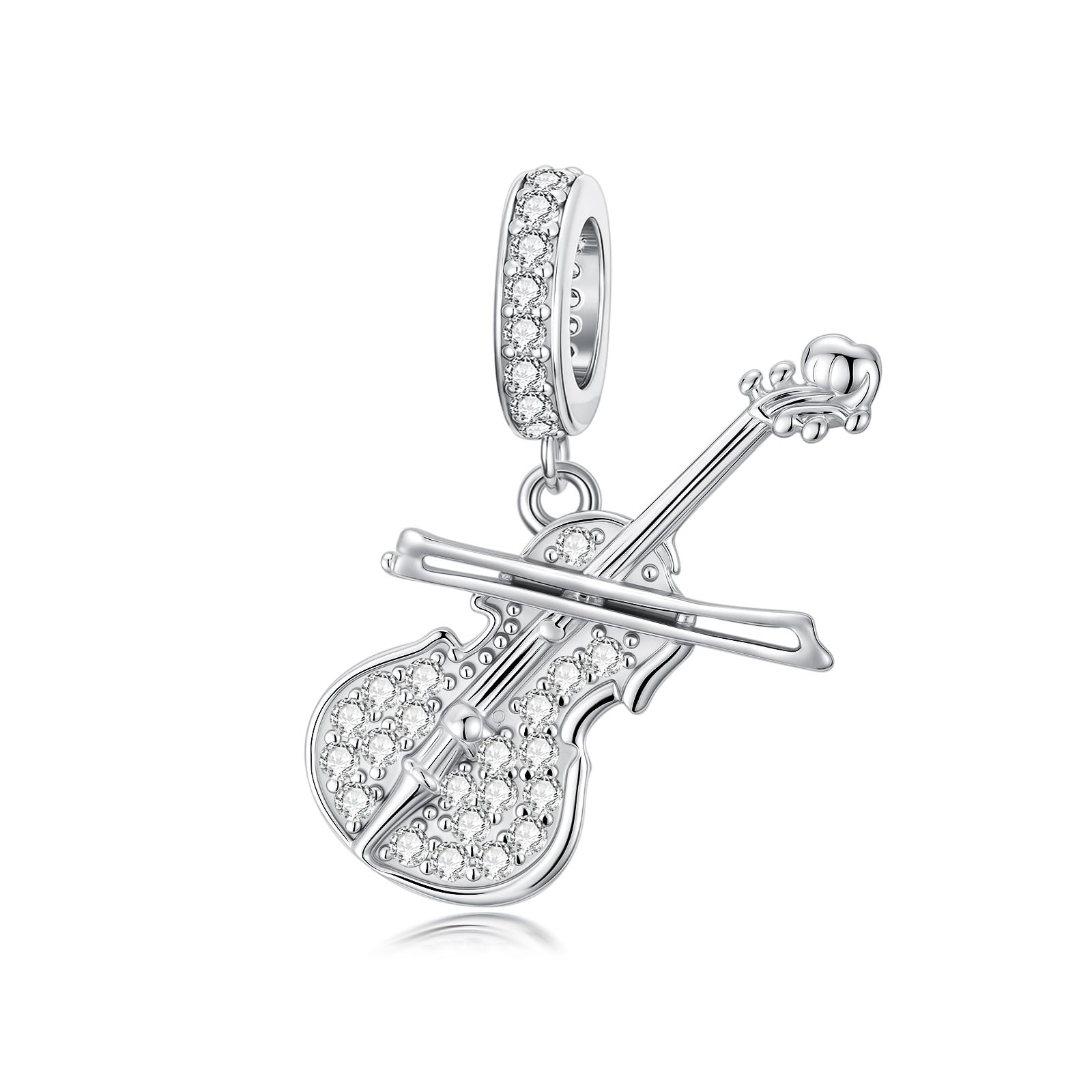 PROESS Pulseras de violonchelo Charms de plata de ley 925 Cello Bead Collar Pulsera Música Joyas Regalos para Mujer Niña Celeber