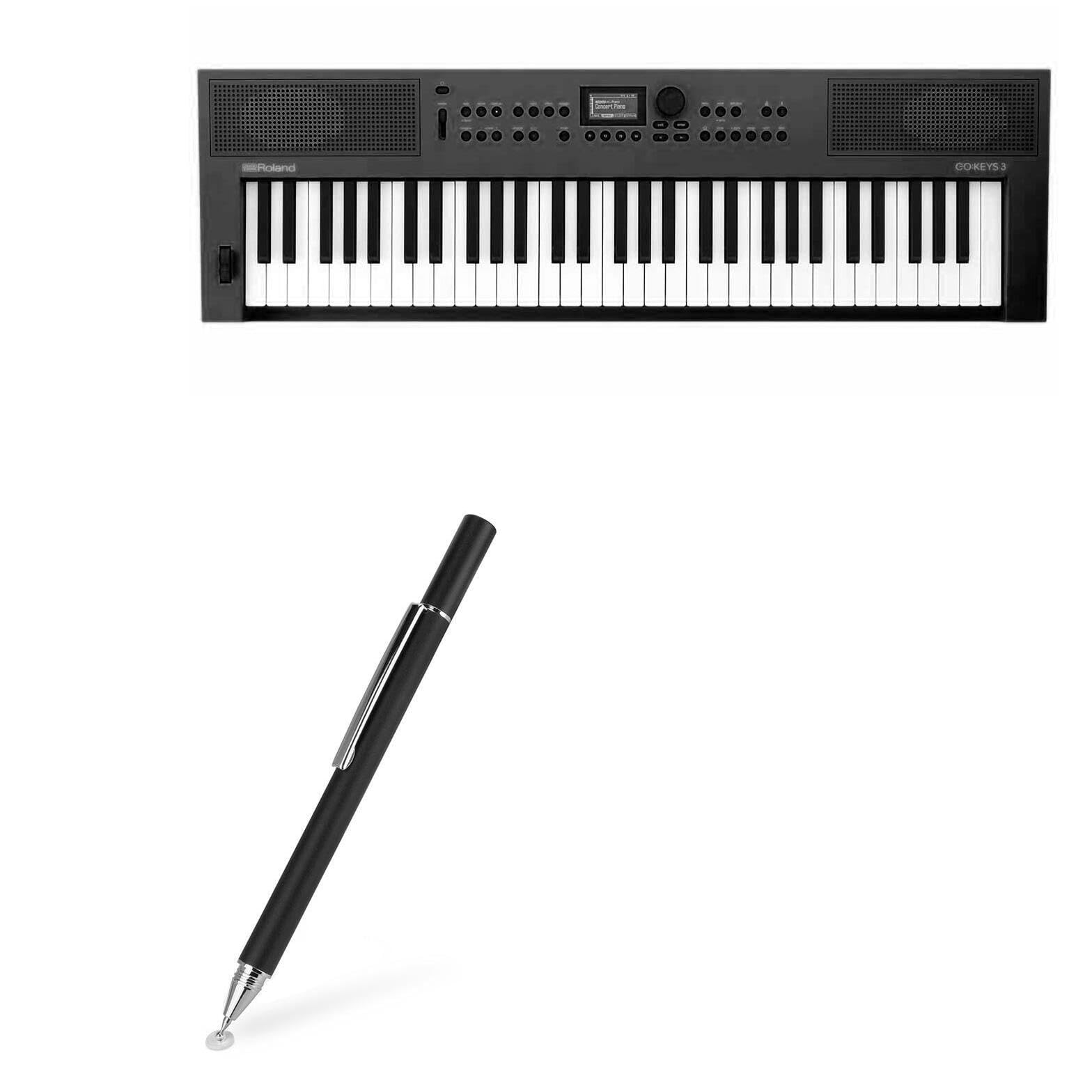 BoxWave Stylus Pen Compatible with Roland GO:Keys 3 - FineTouch Capacitive Stylus, Super Precise Stylus Pen - Jet Black