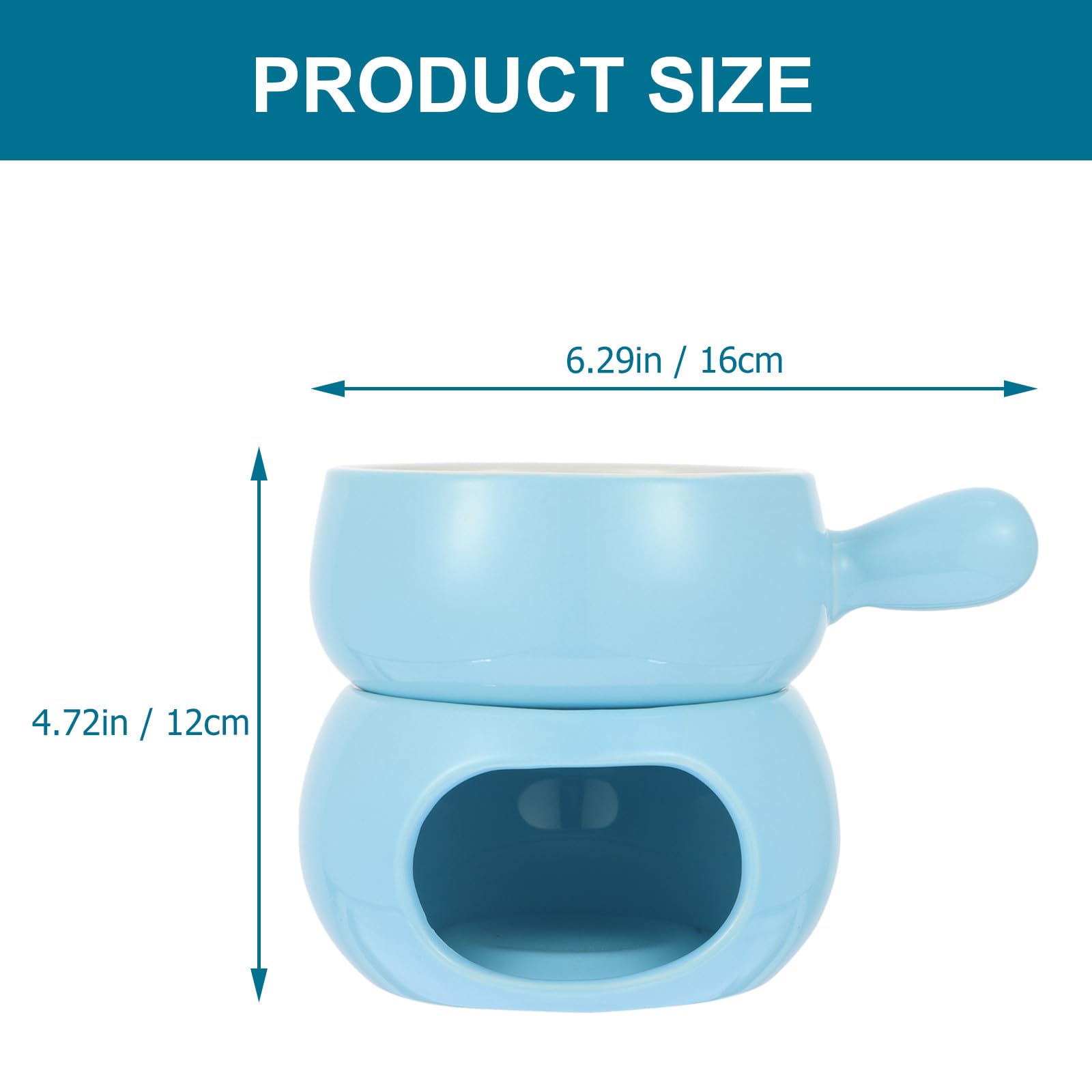 SOLUSTRE Schokoladenfondue Satz aus Keramik und Edelstahl mit Heizfunktion zum Schmelzen von Butter und Süßigkeiten für Zuhause Einfaches Design und Verarbeitung Zufällige Zufällige Farbe
