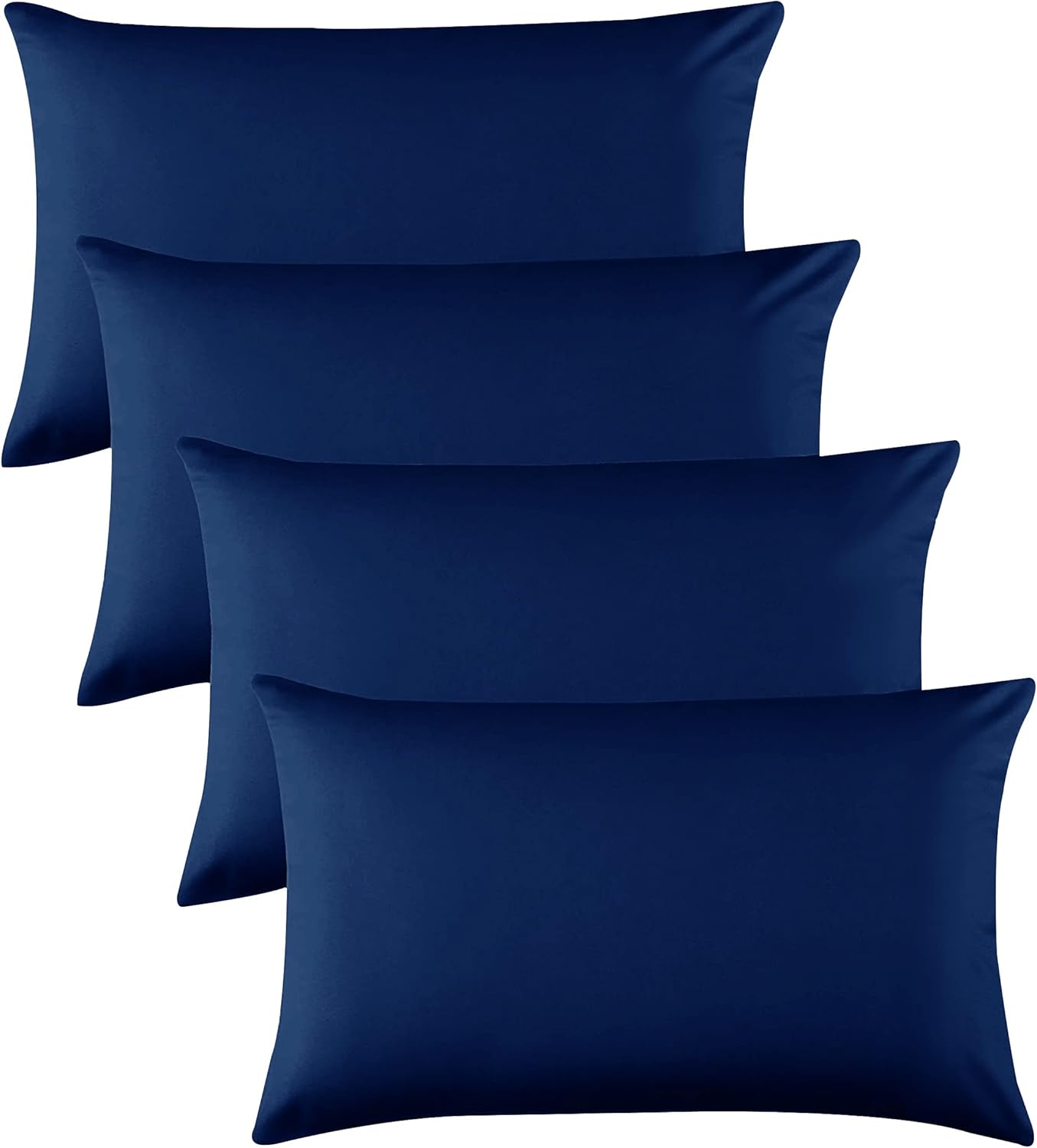 Hafaa Pillow Cases 4 Pack Easy Care Soft Brushed Microfiber Navy Pillow cases Wrinkle, Fade