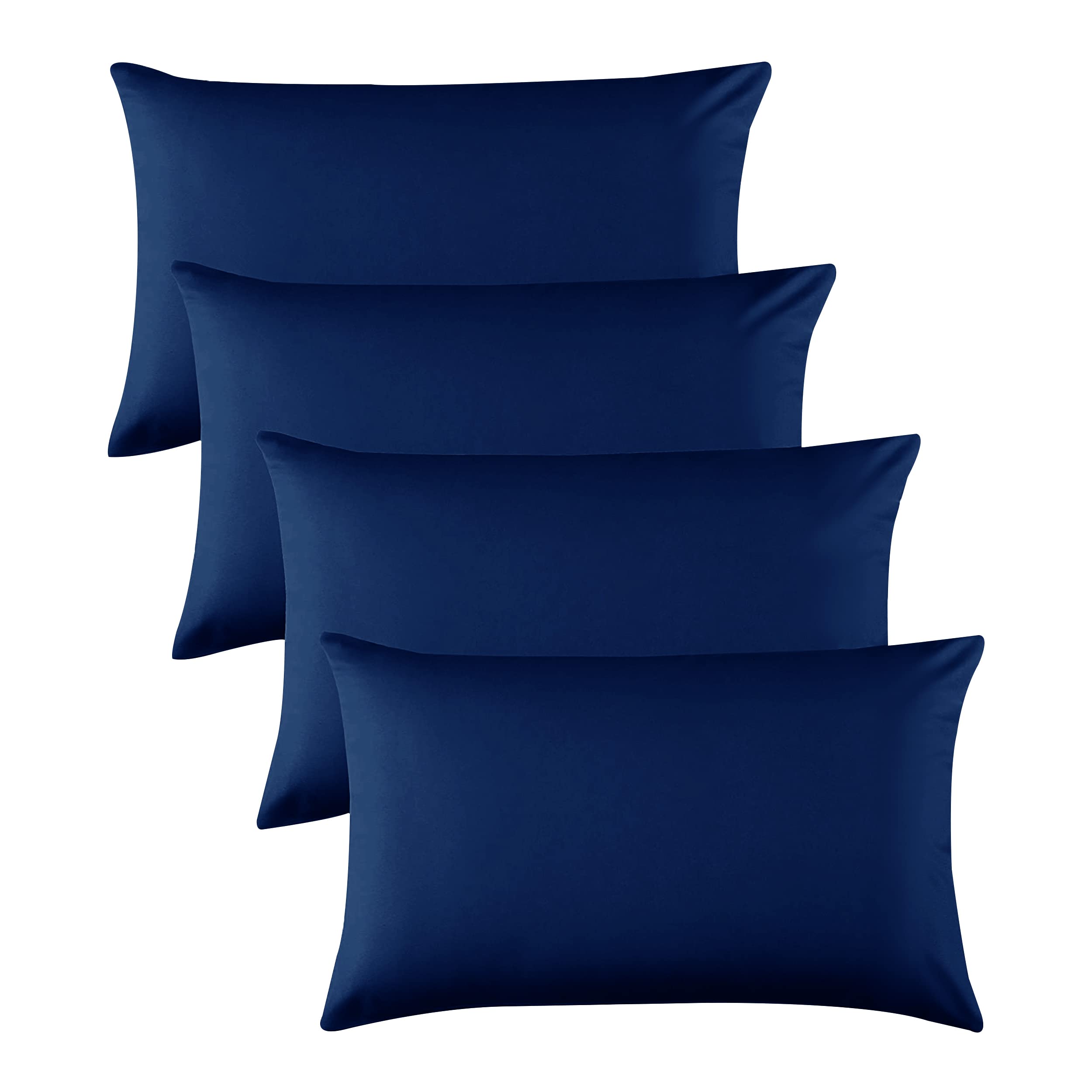 Hafaa Pillow Cases 4 Pack – Easy Care Soft Brushed Microfiber Navy Pillow cases - Wrinkle, Fade, Stain Resistant with Envelope Closure Bed Pillow Covers Protectors, 50x75 cm — image 1