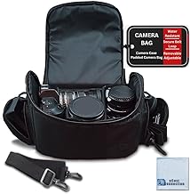 Bolsa de transporte acolchada para cámara digital grande de lujo, funda para cámaras DSLR Nikon, Sony, Pentax, Olympus Panasonic, Samsung y Canon y paño de microfibra eCostConnection