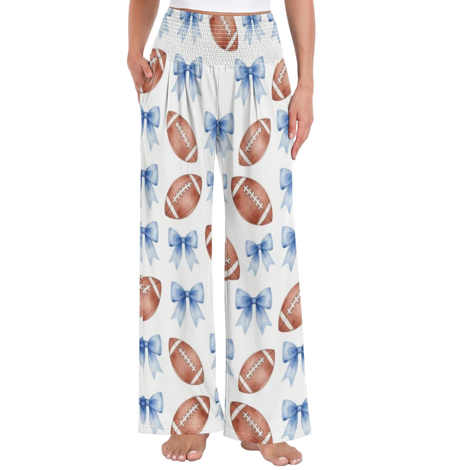 Bow Football - Pantalones de descanso para mujer, ligeros, elásticos, casuales, ropa de descanso