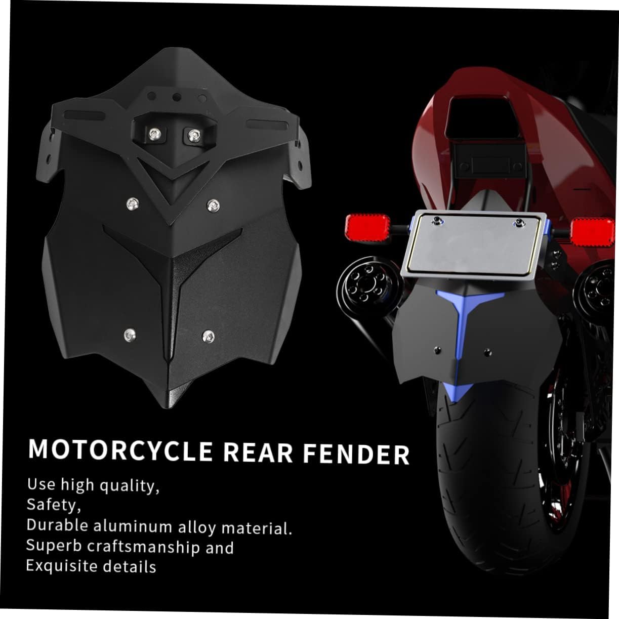 1set Rear Mudguard for Motorcycle Impact Resistant and Easy to Install for Off-Road Riding