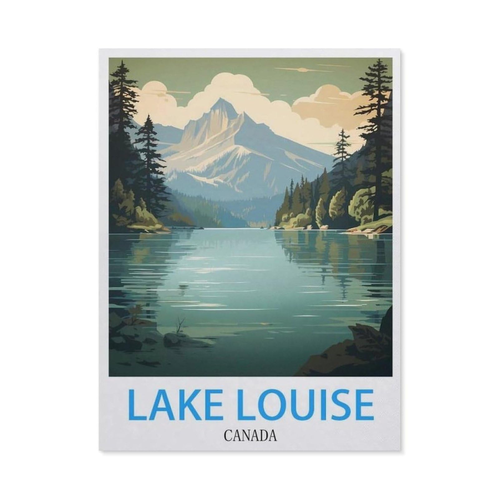 BEAYODKP Diamond Painting，Lake Louise Canada,Full Round Diamond Embroidery Kits Cross Stitch Crystal Rhinestone Pictures Arts Craft Home Wall Decoration（40 x 50 cm/15.74 x 19.68 inches）-BX78