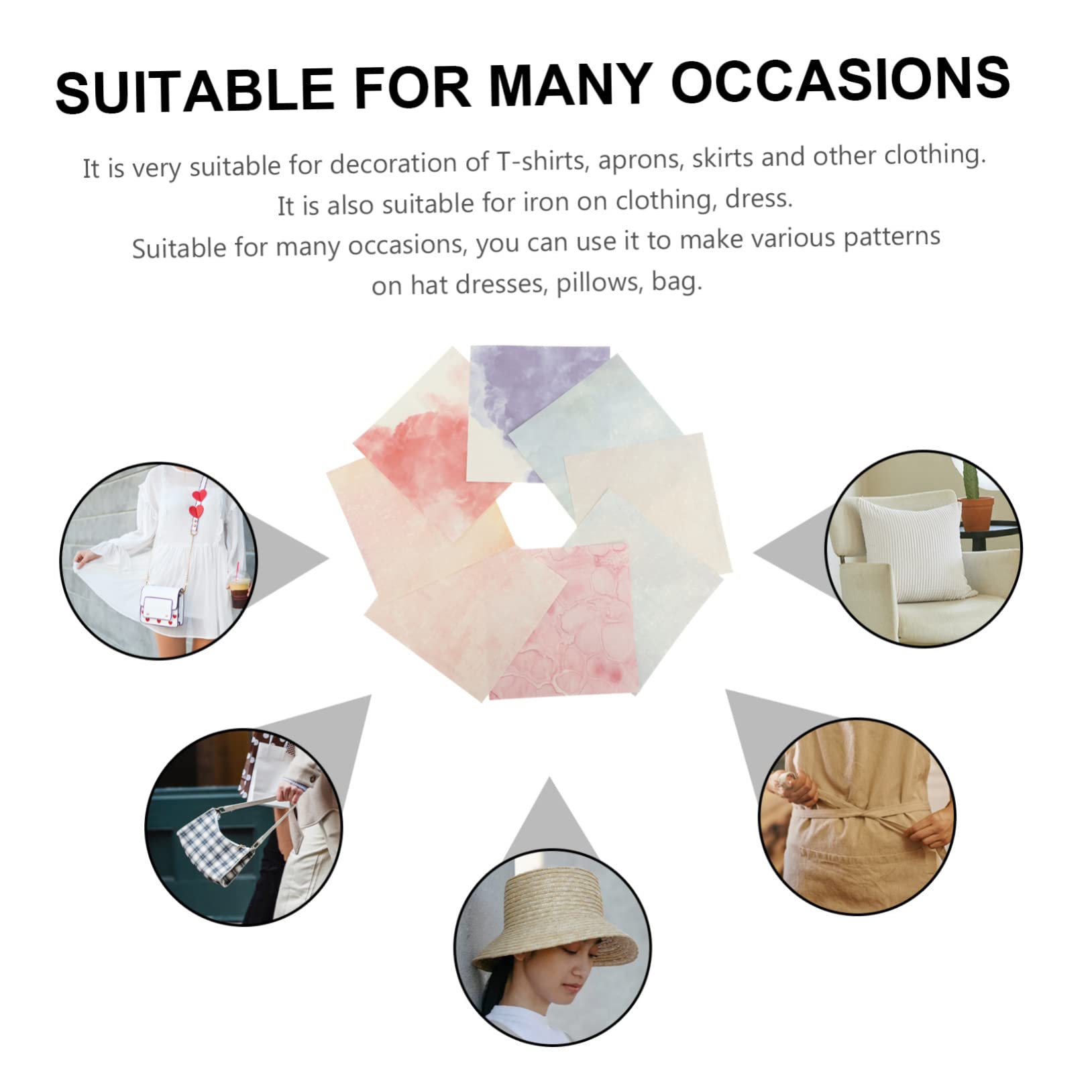 Uonlytech 2 Sätze Teiliges Heat Transfer Film Mit Bunten Aquarellmustern Hitzebeständige Transferfolie Für Textilien Diy Bügelbilder Für Shirts Tassen Langlebig Und Vielseitig 8 Stück * 2