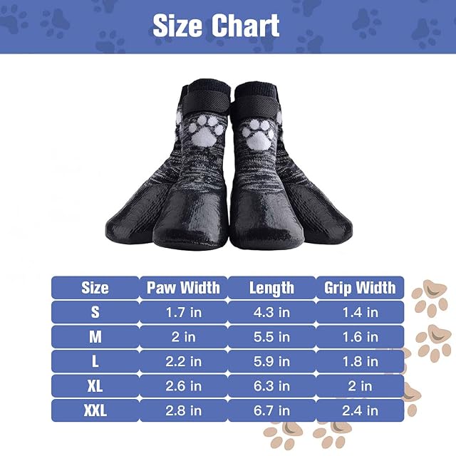 Foto 2 de 7 de HOMIMP Calcetines antideslizantes para perro con correas de control de tracción impermeable protector de patas