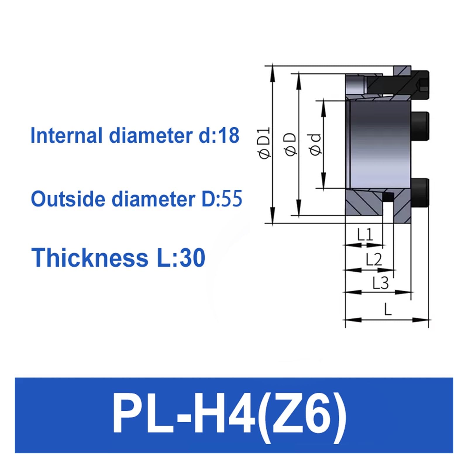 CIRONI 2pcs Bushing Expansion, Power Expansion Bushing Expansion (Size : D18-D55-L30)