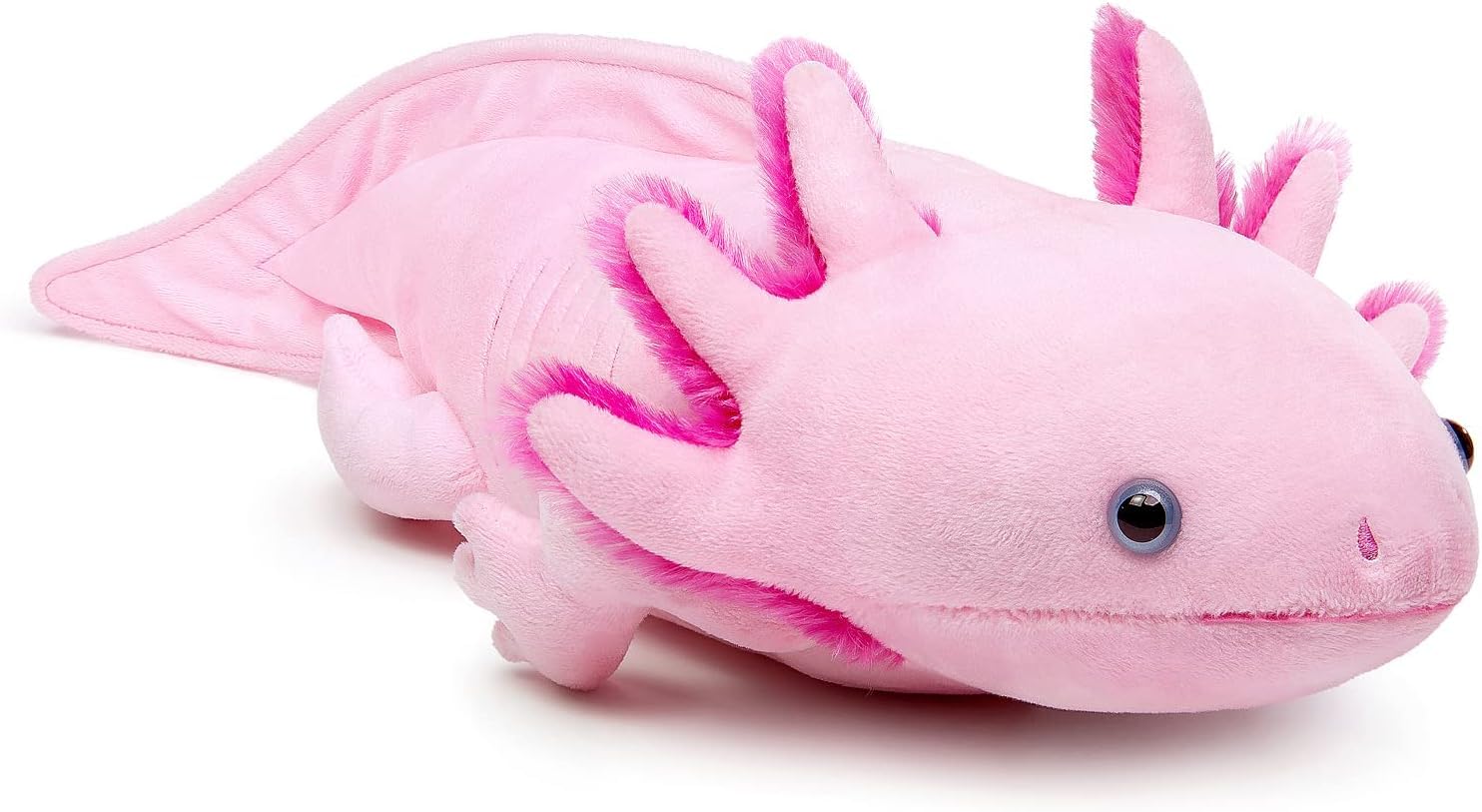 PuffPurrs Lifelike Axolotl Plush Toy, Realistic Pink Axolotl Teddy Stuffed Animal, Cute Amphibians Unique Pillow Toy Gift, 17 Inch