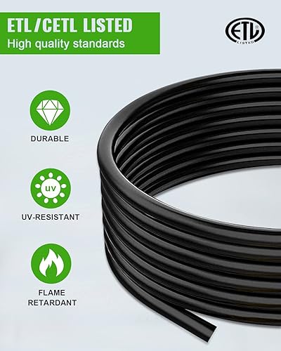 Miniatura 3 de SCITOO Cable de extensión RV de 36 pies y 50 amperios, cable de alimentación para remolque, autocaravana, cámper con mango negro, cables de