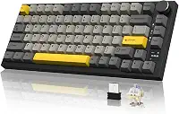 ATTACK SHARK ajazz AK820 Pro Teclado Mecânico Sem Fio TFT Display & Botão Hot Swappable Bluetooth 5.1/2.4G hz/Tipo-C Junta-Montado RGB Backlit Teclado Personalizado para PC/Win (Preto/Presente Switch)