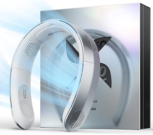 Miniatura 1 de DesertWest Buque insignia 2023 Ventilador de cuello plegable, innovador conducto de 8 aire, refrigeración de 360, 4 veces energía eólica, duración