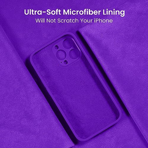 Image of FireNova Designed for iPhone 15 Pro Max Case, Silicone Upgraded [Camera Protection] Phone Case, Soft Anti-Scratch Microfiber Lining Inside, 6.7 inch, Neon Purple
