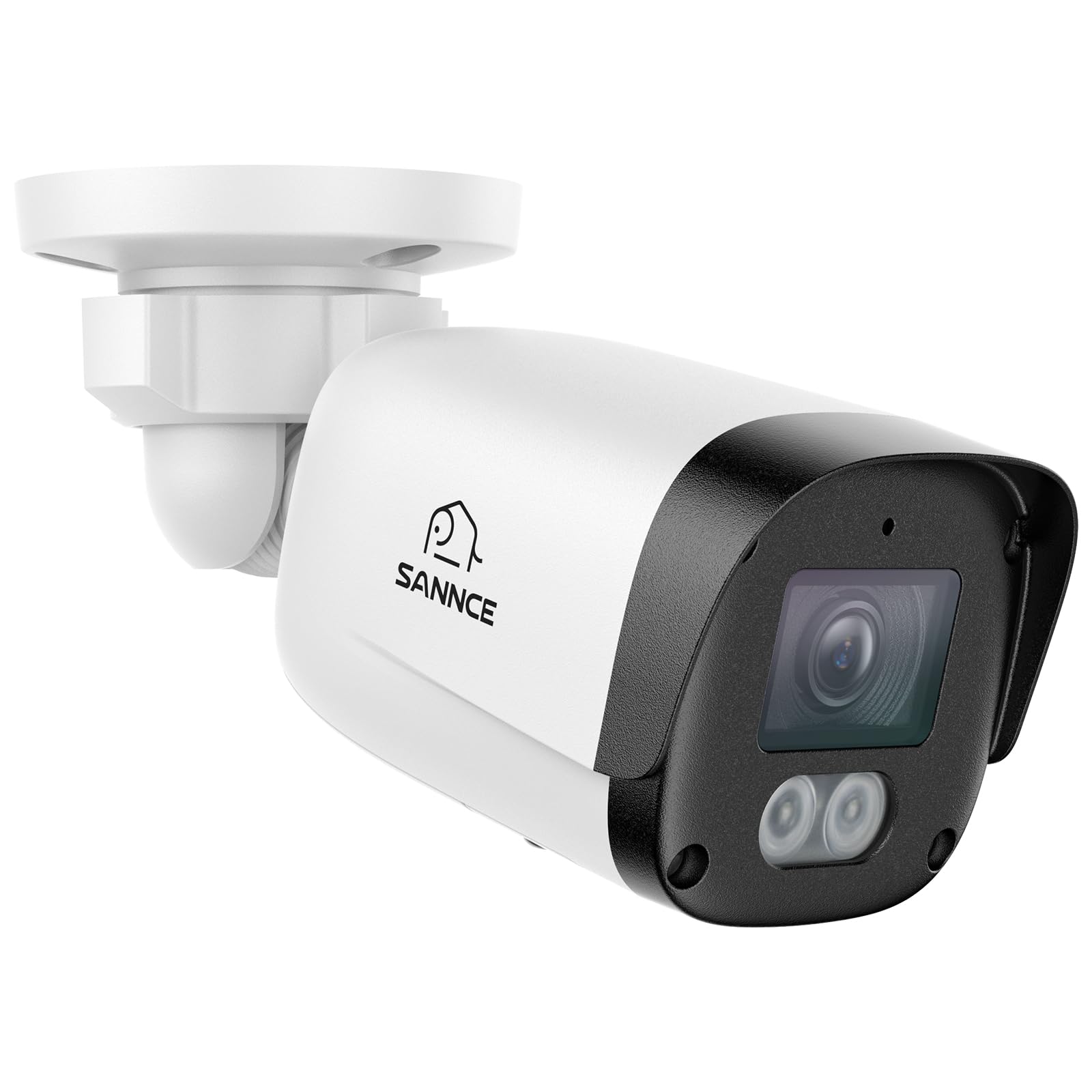 SANNCE Caméra de Sécurité POE 5MP CCTV avec Détection des Humains/Véhicules, Audio Bidirectionnel, Enregistrement de Surveillance Extérieure 24/7, Détection Intelligente de Mouvement AI 2.0