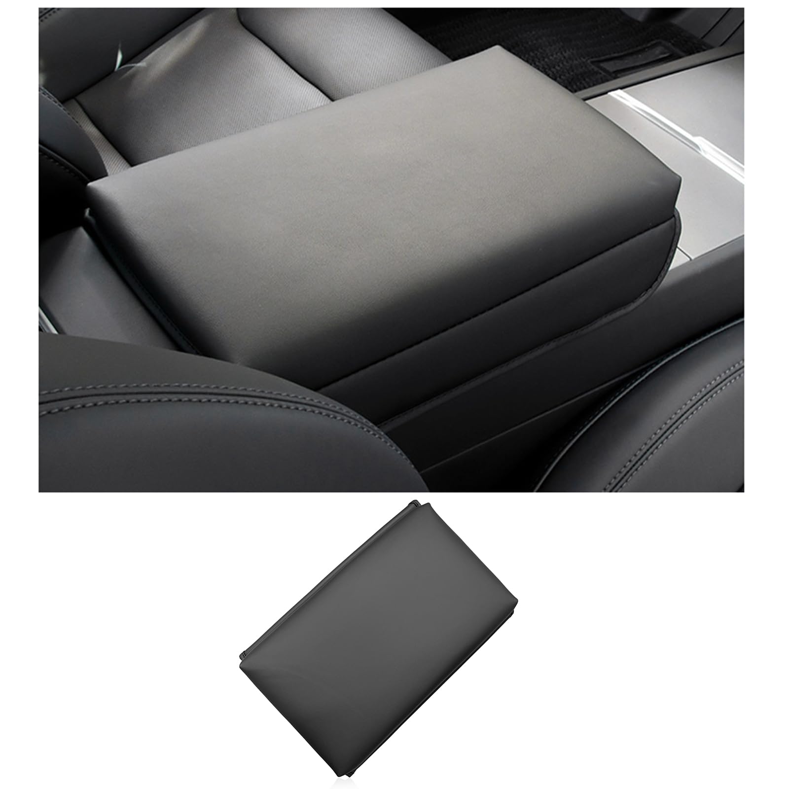 GAFAT Tesla Model 3 2026-2024 Standard & Premium Housse d'Accoudoir, Console Centrale Protection PU Microfibre Cuir Rembourrage, 4 CM Augmente L'épaississement, Tesla Model 3 Accessoires 2025