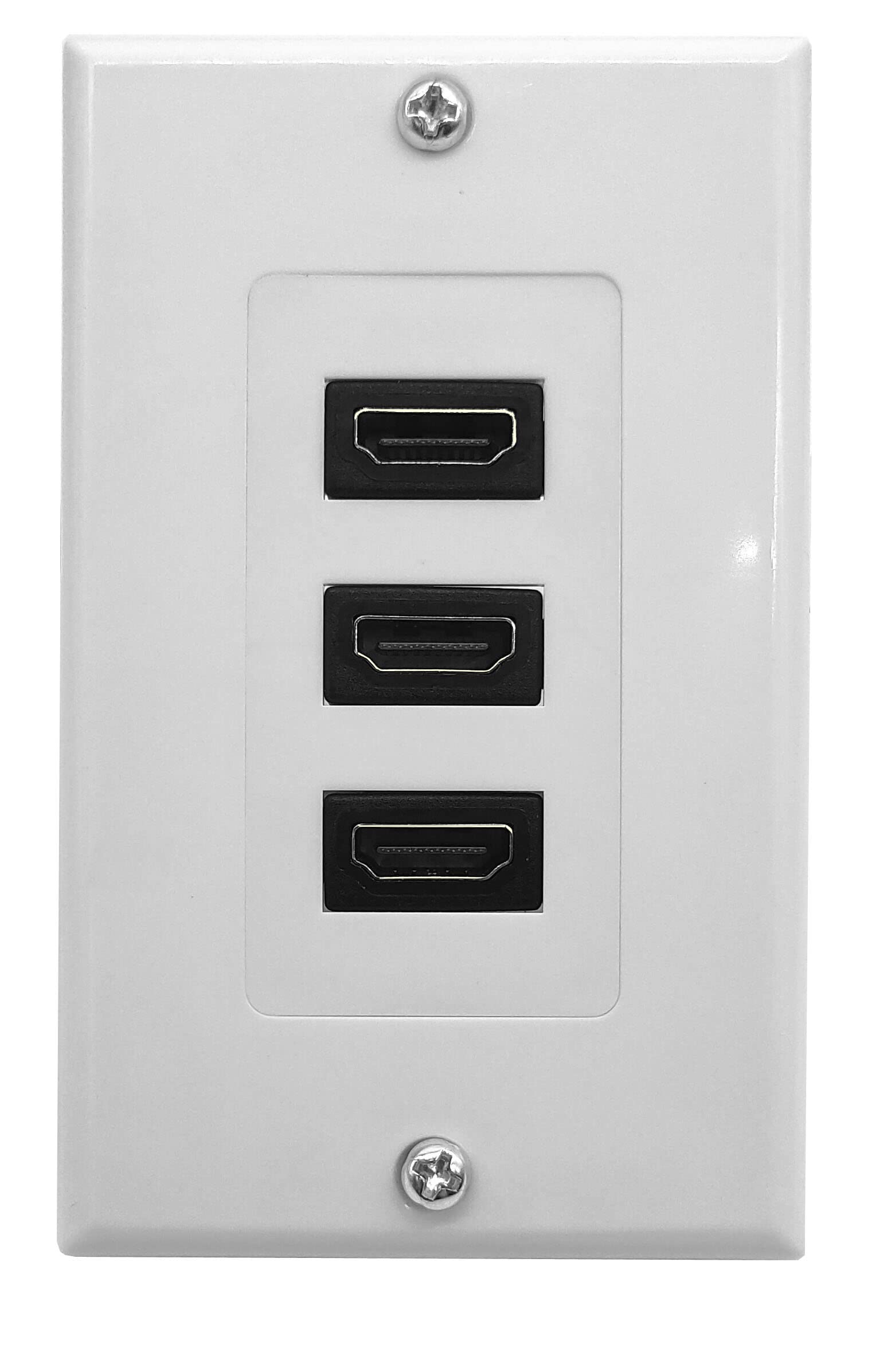 Piastra A Muro 3 Porte Halokny – HDMI + Cat6 RJ45 + USB 3.0, Jack Keystone, Bianco, 70x115 Mm, Facile Da Installare