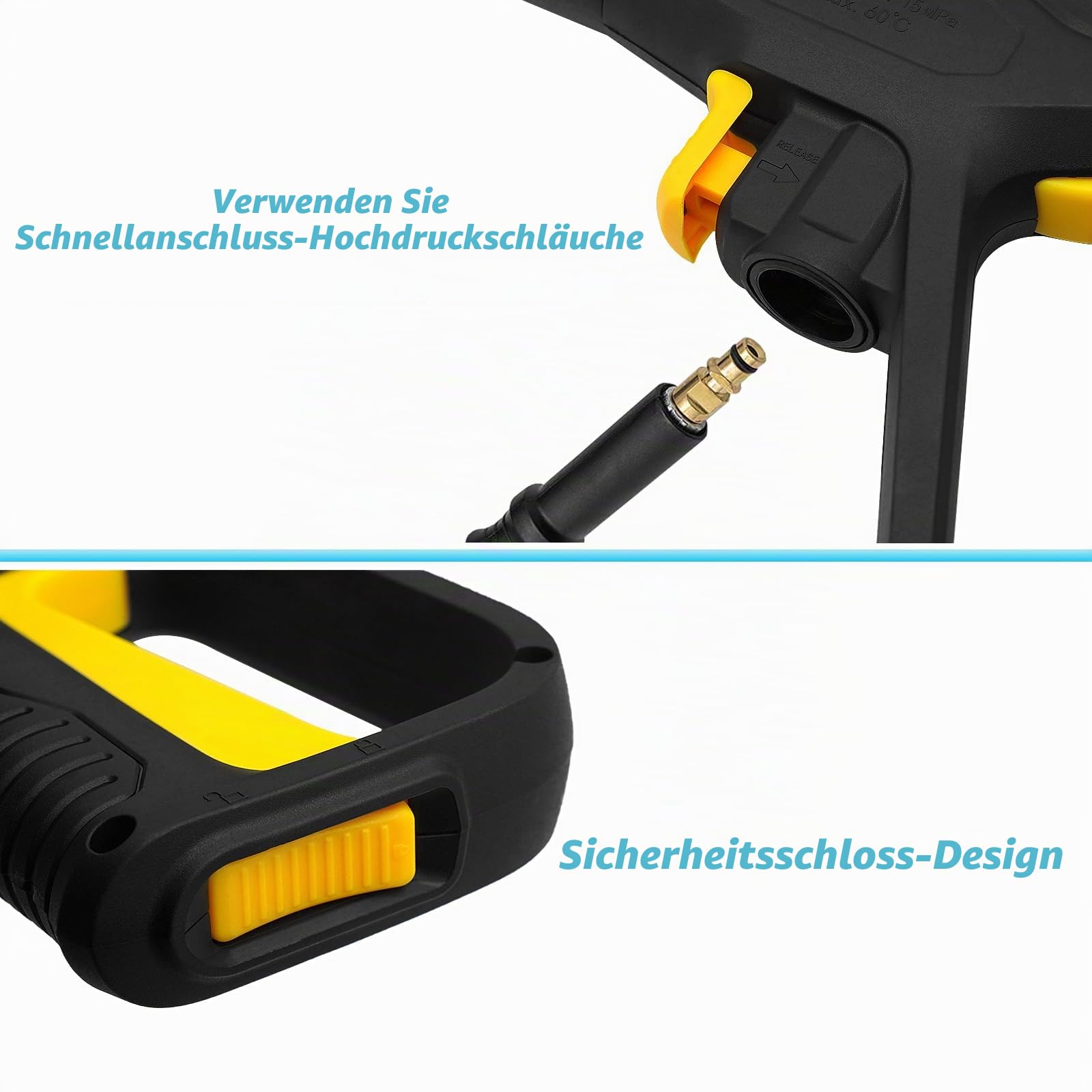 Ersatz-Hochdruckreiniger-Pistolen-Set für Kärcher K2 K3 K4 K5 K7, Sprühpistole mit Verlängerungsstab, Schnellverbindungssystem und verstellbarer Sprühstabdüse