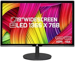 Monitor LED 19&#34; Tronos Widescreen, VGA/HDMI Preto - TRS-HK19WV