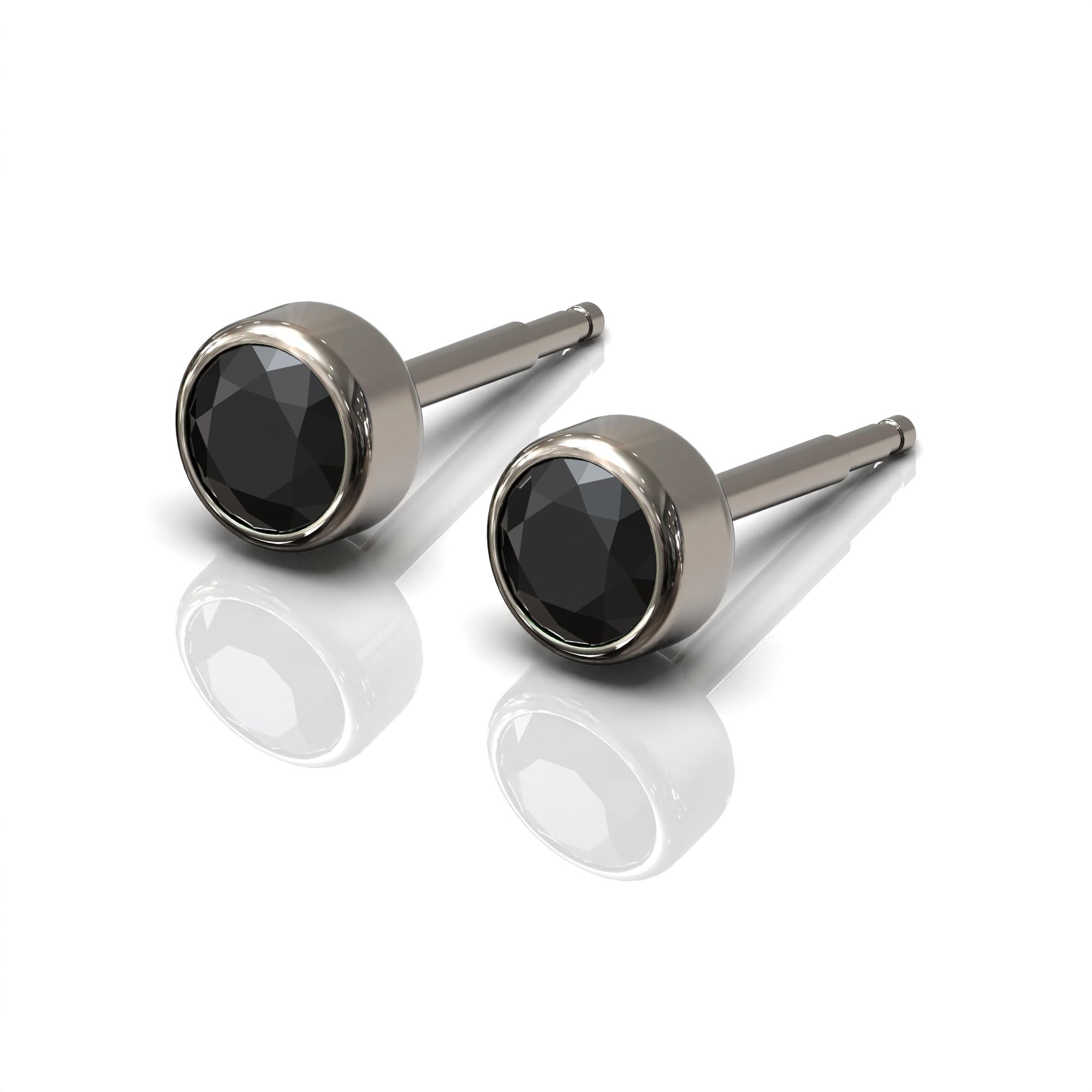 Diamond Stud Earrings Mens Womens Titanium Hypoallergenic