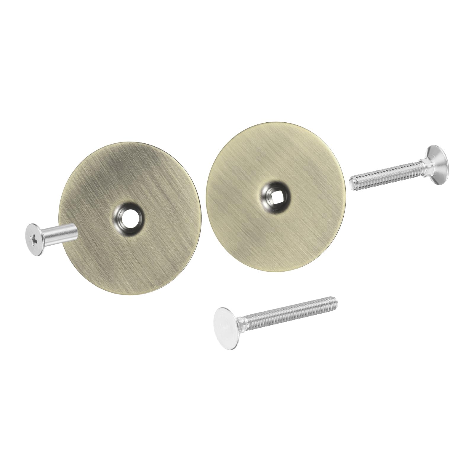 PATIKIL Round Door Hole Cover Plate, (2-5/8" Dia, Bronze) Alloy Steel Deadbolt Cover Plate Door Knob Filler Plates with 1" and 1.38" Connecting Screws, Suit for - Door/Cabinet/Wall