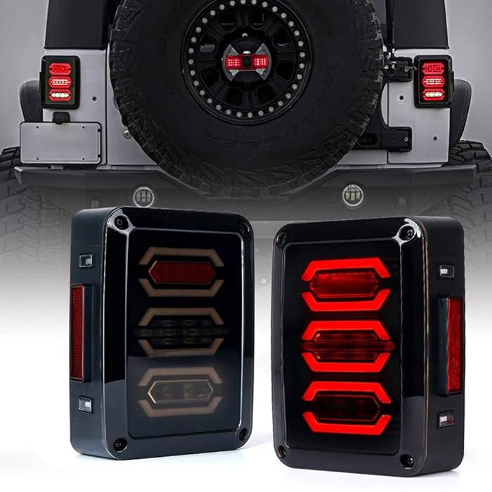 Buy Jeep Wrangler LED Tail Lights Red LED Tail Brake Light Assembly w