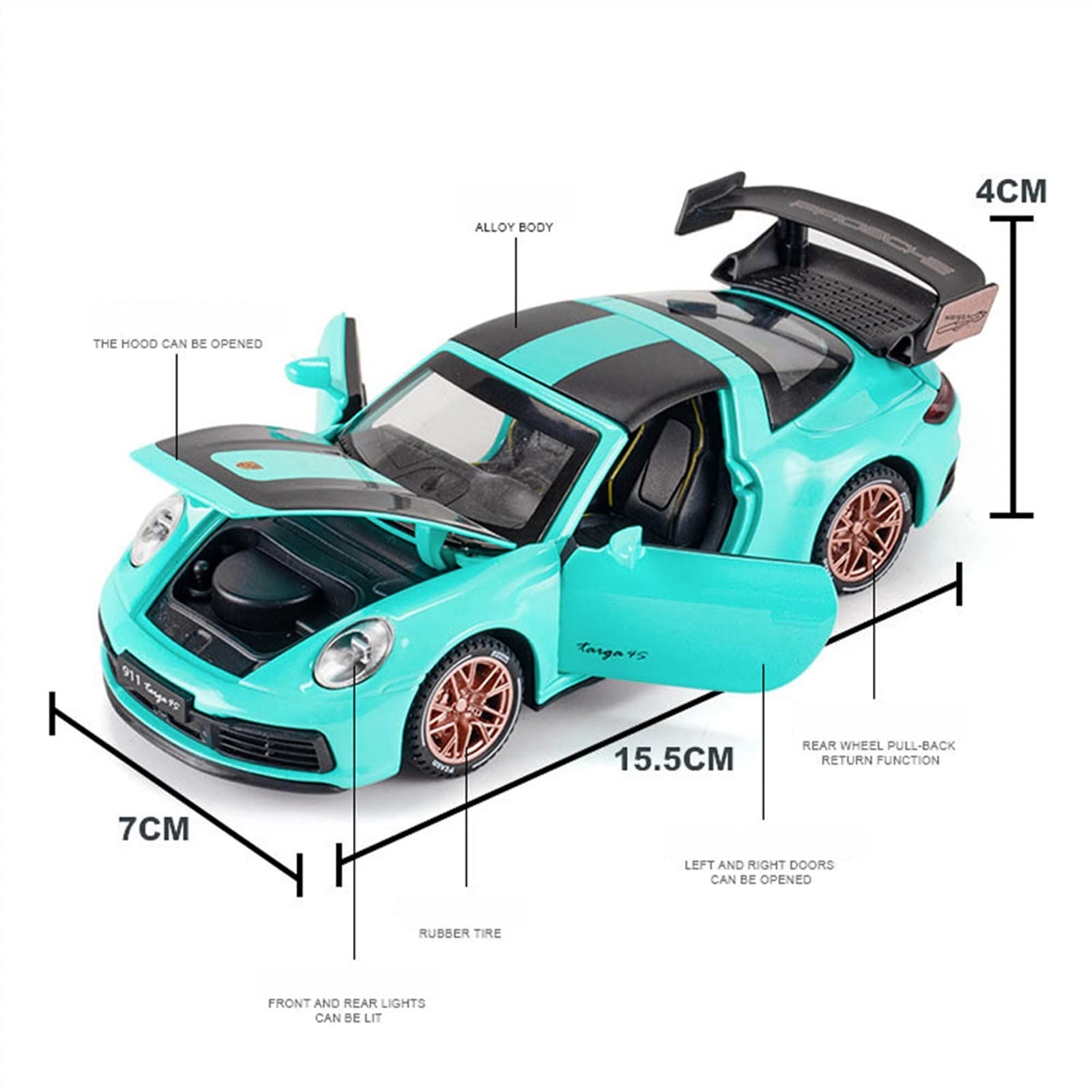 Amazon.co.jp: ポルシェ911タルガ4Sメタル1/32モデルおもちゃカー 