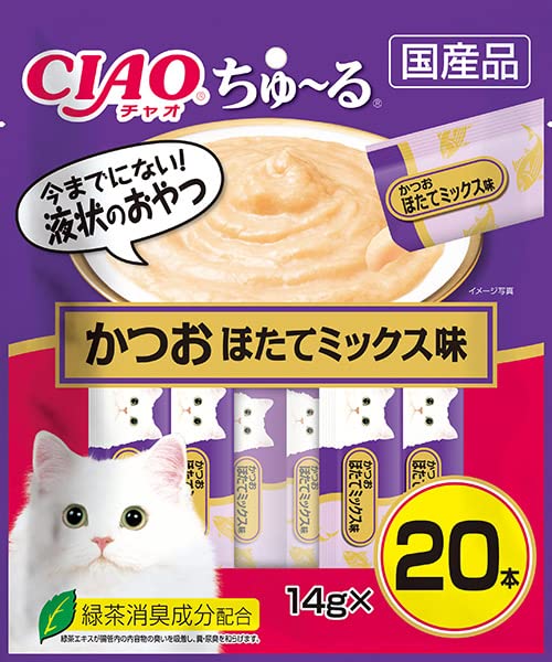 Amazon.co.jp: チャオ (CIAO) ちゅ~る かつお・ほたてミックス味 14g