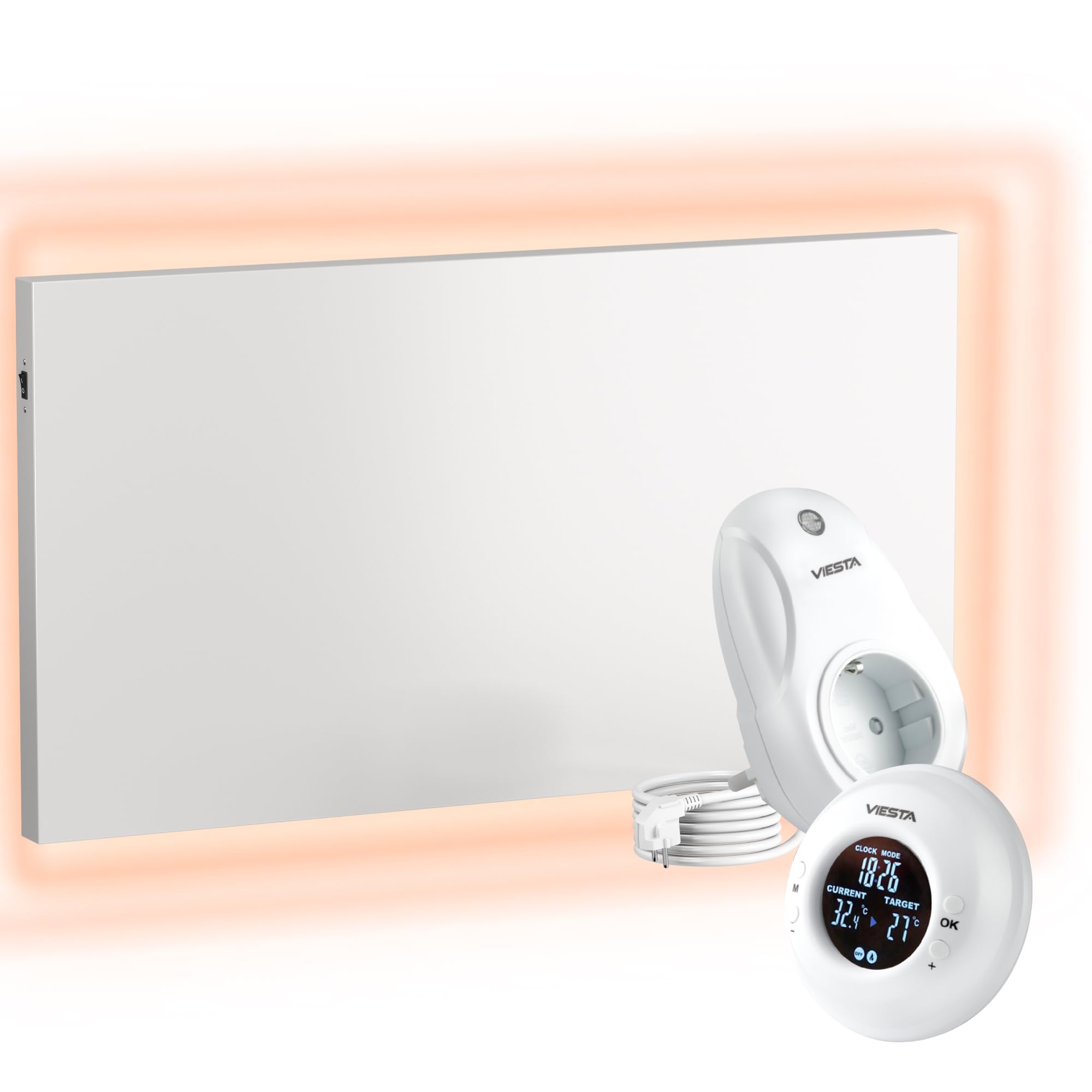 UMBRELLA® CF Infrarotheizung 60×60 cm 360 W mit TH12 Thermostat – Carbon Crystal Heizpaneel für Wand, Decke & Kassettendecken