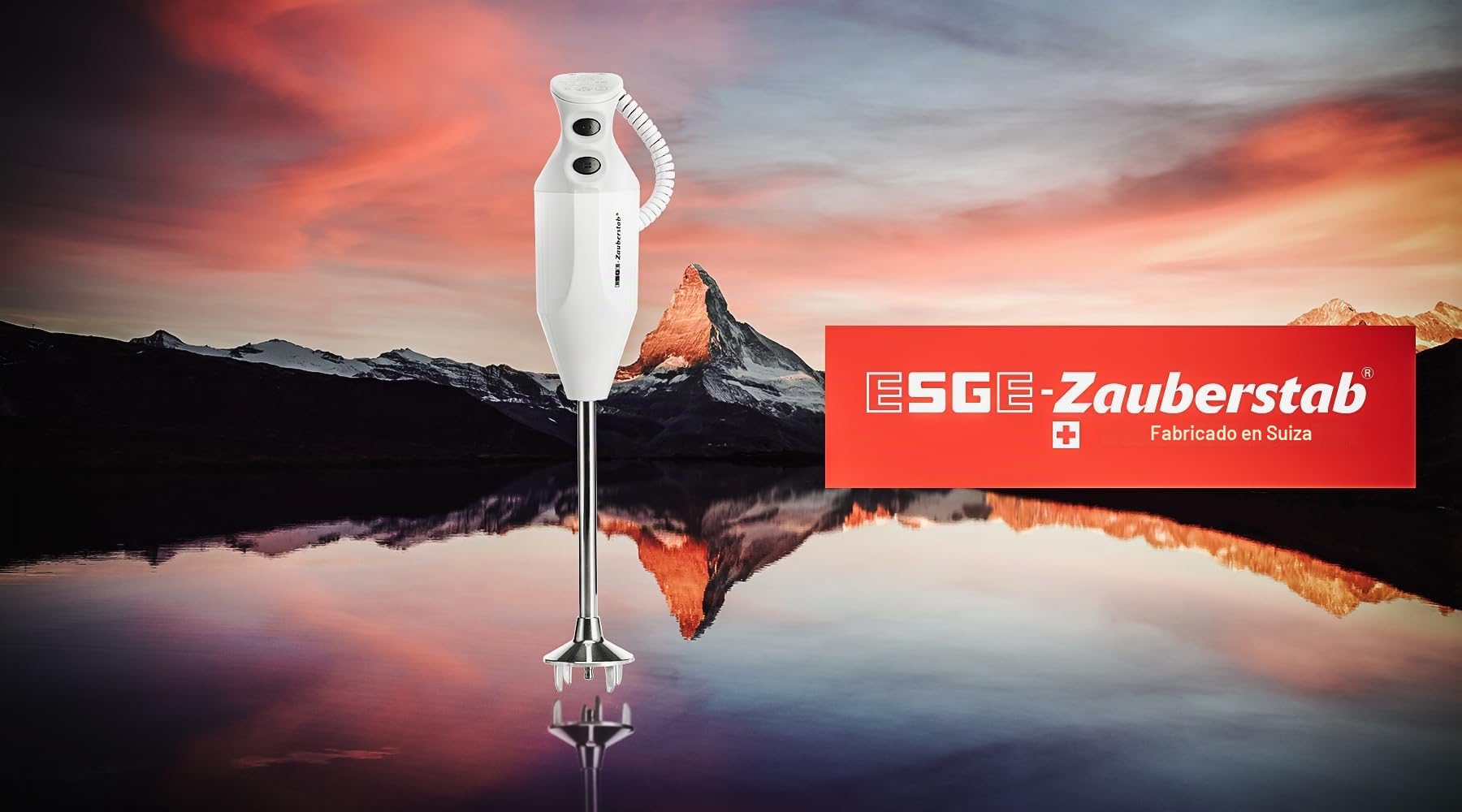 ESGE-Zauberstab P 200 Profi 90860 - Batidora de mano (incluye accesorios, hasta 17.000 rpm), color blanco y gris