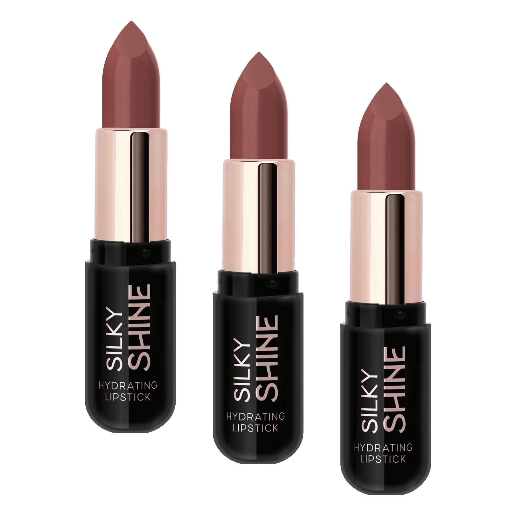 GOLDEN ROSE Silky Shine Hydrating Lipstick - Nemlendirici Ruj No:215 (3 paketi)
