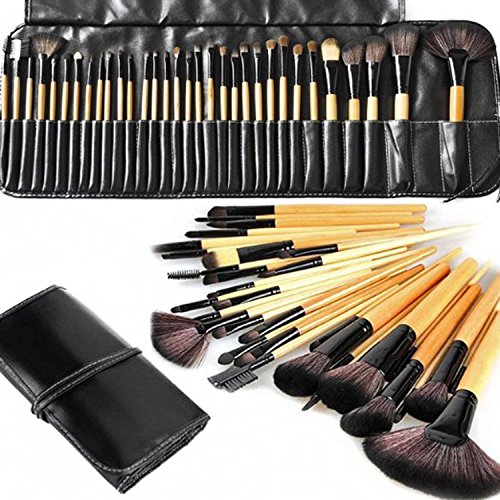 Makeup Brushes, Makeup Brush Set, MONOLED 32 PCS Natural Synthetic Bristle Wooden Handle Cosmetics Foundation Eyeliner Mascara Eyeshadow Face Powder Blush Lipstick Makeup Brush
