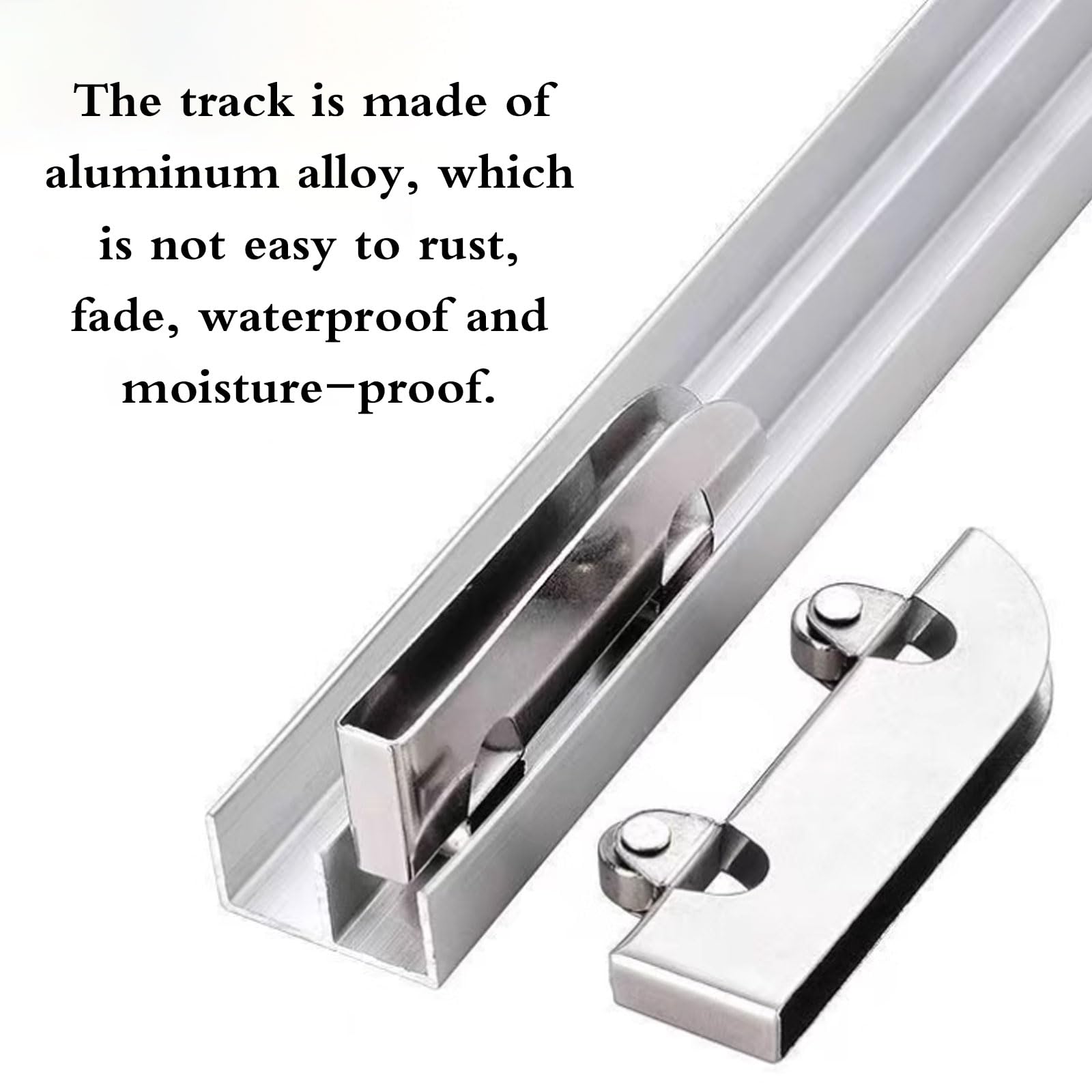 Riel para Puerta Corrediza de Bolsillo,Riel Oculto para Puerta corredera,Riel para Puerta corredera Doble,Kit de riel para Puerta corredera Doble,Ideal para oficinas en casa.