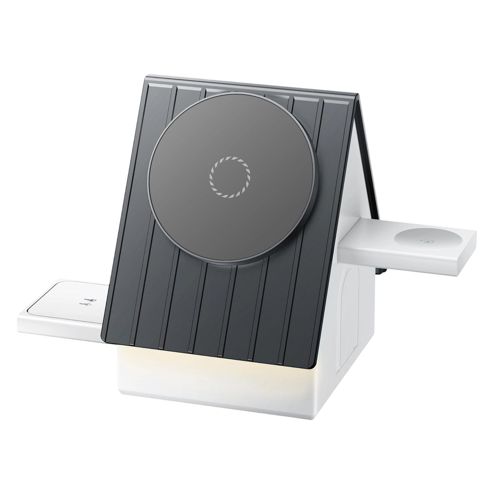Stazione di ricarica wireless magnetica I telefoni cellulari auricolari e smartwatch come pratico dispositivo 3 in 1 per accessori mobili. Forte magnete