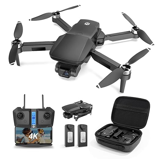 Holy Stone GPS Drone for Adults with Rock Steady Camera 4K Photo 2-axis Gimbal,HS360 FPV Quadcopter for Beginners,Brushless Motor,46Mins Flight Time,Long Range,5GHz Wifi,Follow Me,Auto Return Home