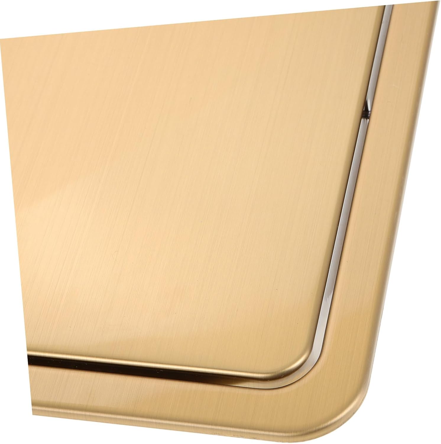 Stainless Steel Trash Can Lid Gold Overlap Lid for Waste Can Swing Flap Cover for Kitchen Bathroom