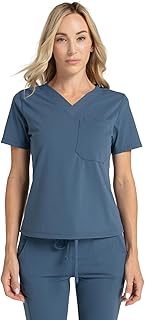 Shabbella Top for Women - Contemporary Fit, 3 Pockets, 4-Way Stretch, Moisture-Wicking, Ocean Blue, Large