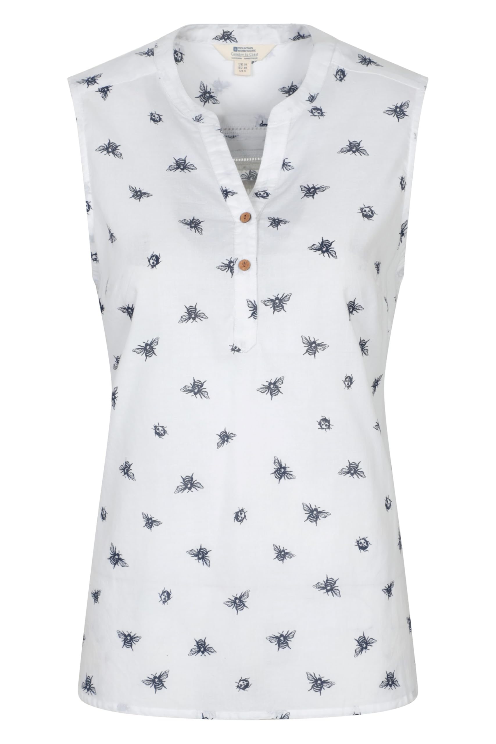Petra Womens Printed Sleeveless Shirt - Green