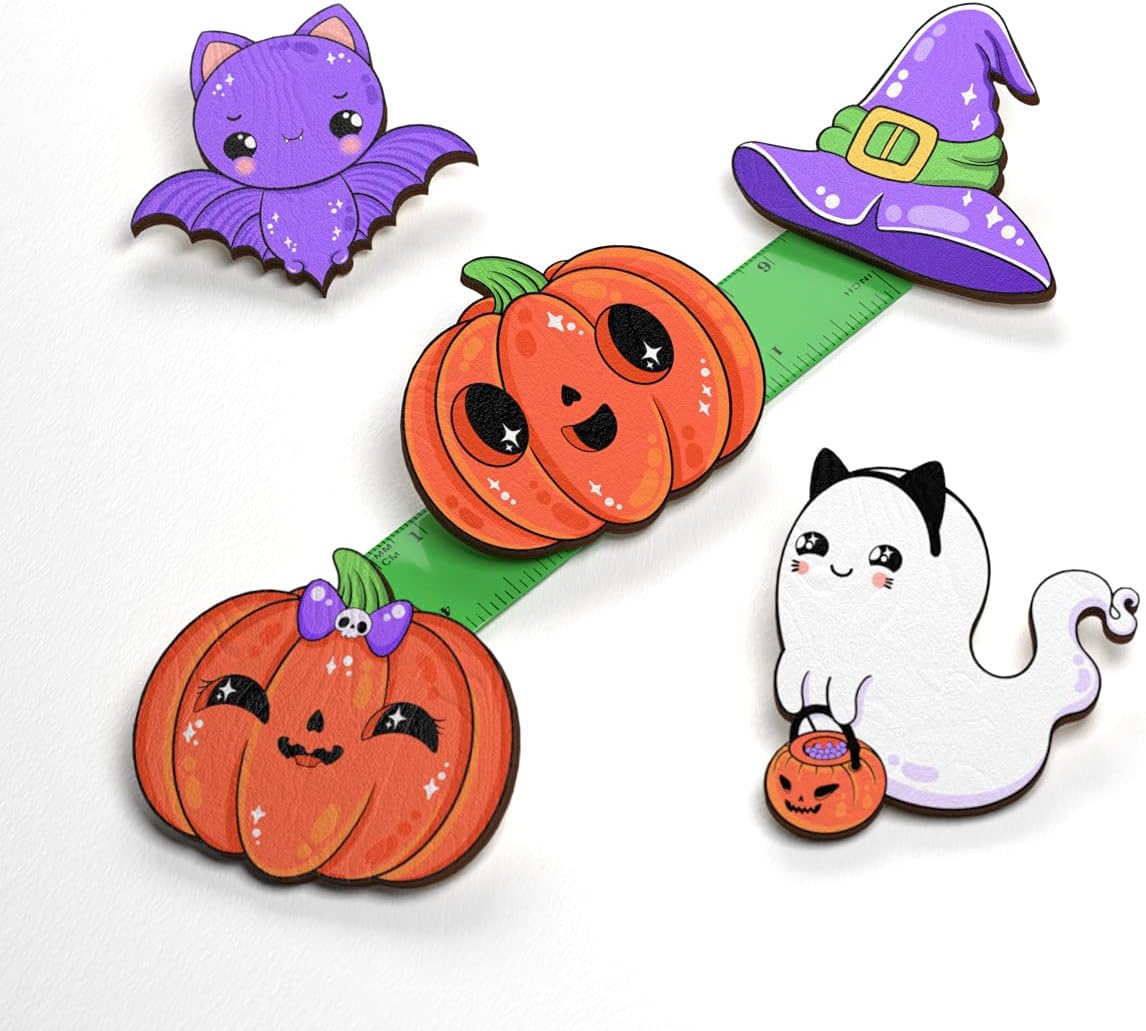 5 PCS Brooch Wooden Pins Set | Cute Badges Pack | Lapel Pin Buttons Jewelry Accessory | Occasion Stylish Charms Decoration | Aesthetic Brooches for Backpack Bookbag Bag Jacket Hat Clothes for DIY | Perfect Gift for Kids Teens Girls Boys Women