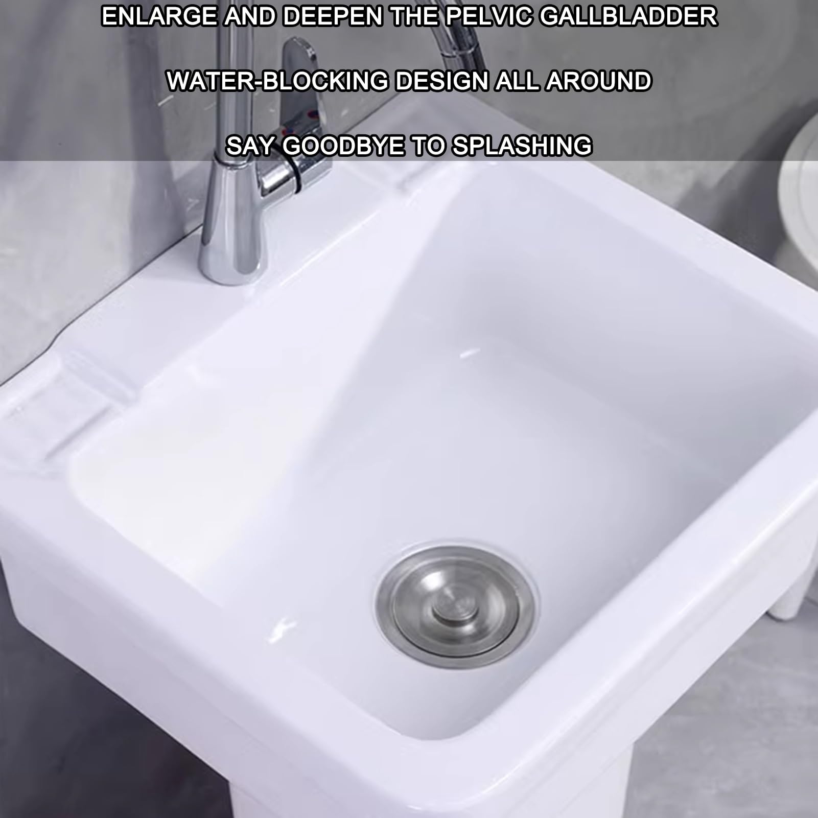 Amazon.co.jp: 流し台 浴室用セラミック台座シンク、白い台座シンク