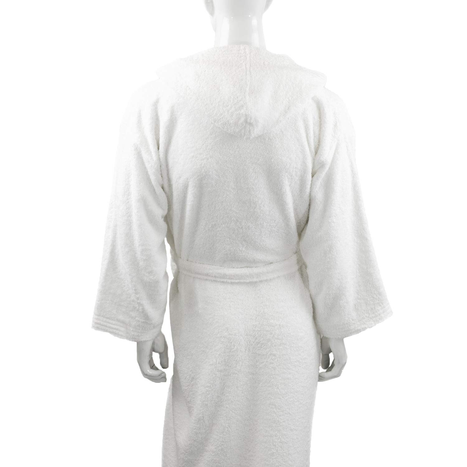 BGEUROPE Albornoz unisex con capucha de rizo blanco