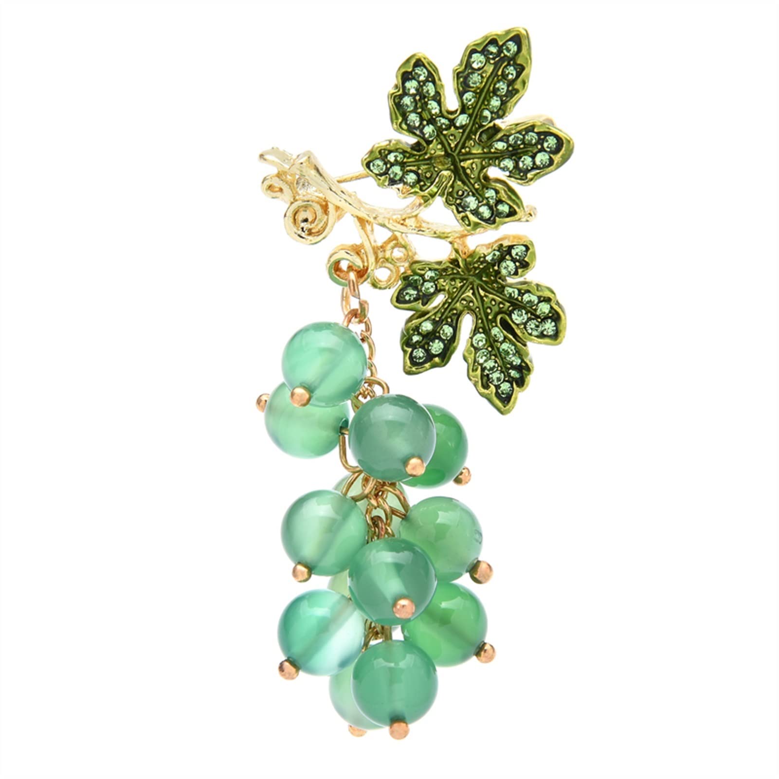 Broche raisin vert strass : le cadeau idéal pour briller en soirée