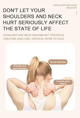 Miniatura 4 de Masajeador de cuello y hombros con calor, almohada de masaje shiatsu de tejido profundo para aliviar el dolor muscular para cuello, espalda,