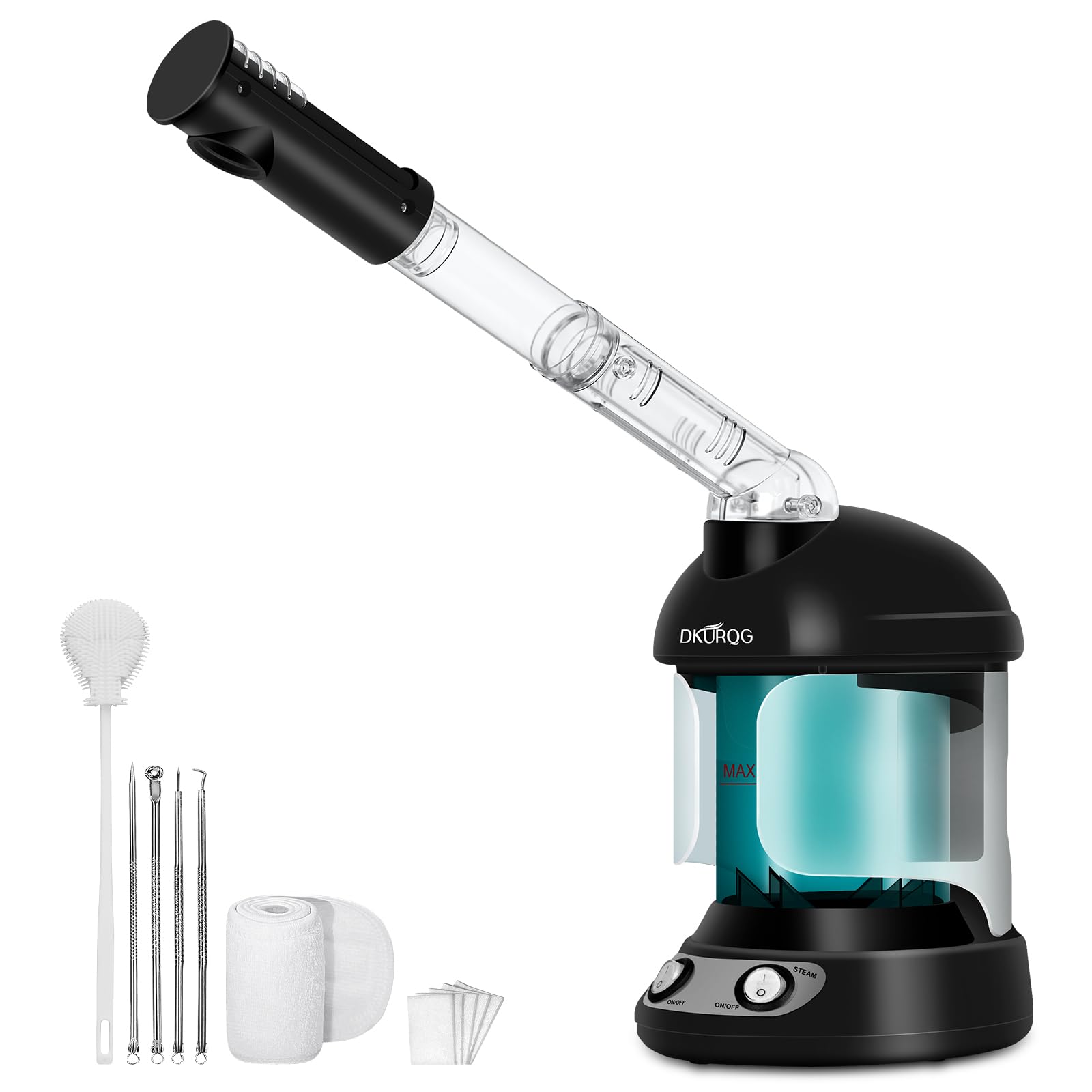 DKURQG Facial Steamer with Extendable 360° Rotating Arm
