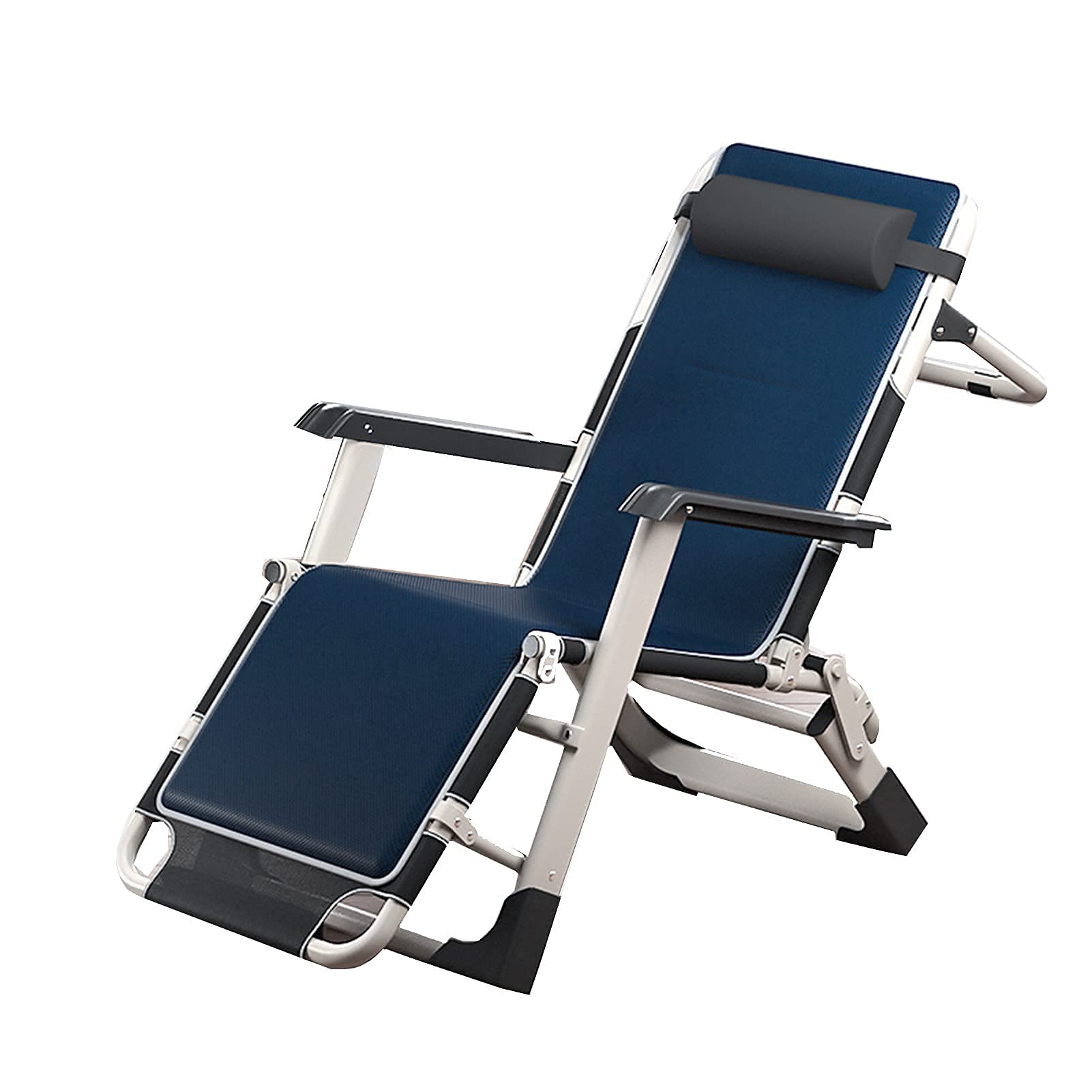 Chaise longue de jardin pliable avec coussin amovible pour balcon et plage