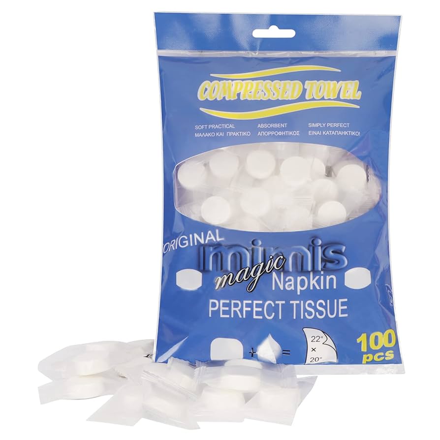 Amazon.co.jp: WWW 使い捨て 圧縮タオル 100枚入 フェイスタオル