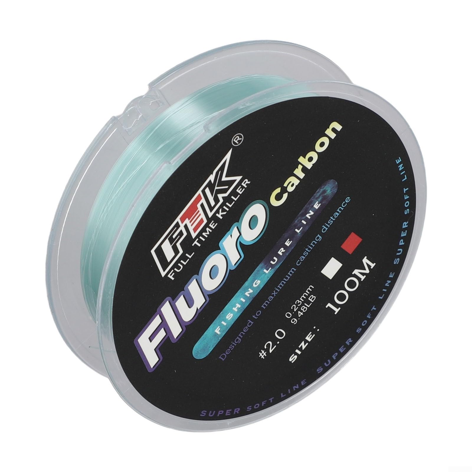 Caswynlife Fluorocarbon Fishing Line 100M, Invisible Carbon Fiber Leader, For Freshwater Saltwater, Abrasion Resistant Soft Lure Line 4.13-34.32LB(2.0-0.23mm-9.48LB Green)