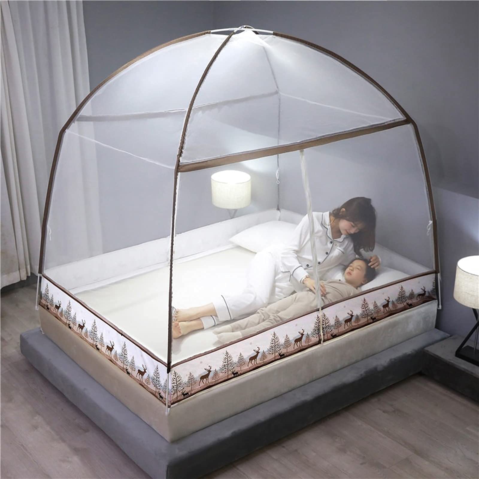 KFDQ Mosquito Net, Double Entrance Bedroom Household Anti-Mosquito Net Folding Portable Design For Bedroom Baby Adults Trip/Height 1.5M